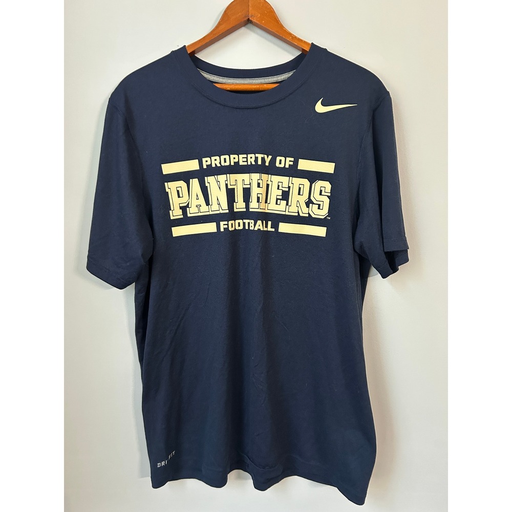 Nike Dri-FIT Mens Panthers Football T-Shirt Navy Blue Graphic Tee Medium